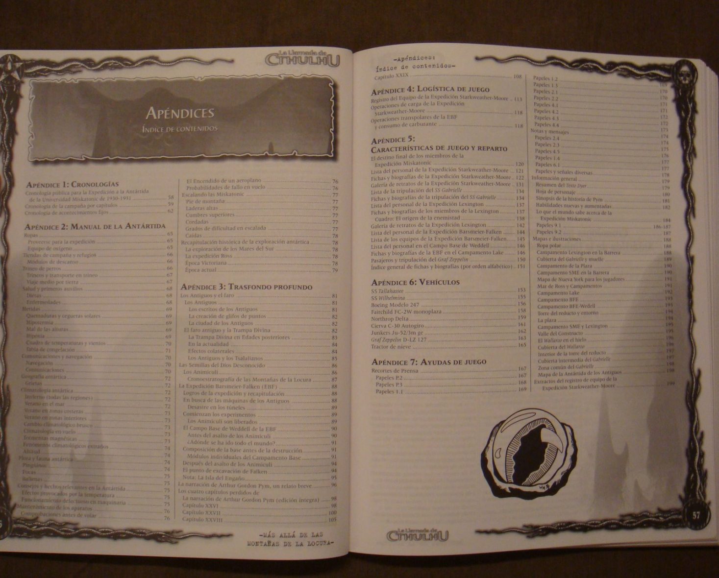 La Llamada de Cthulhu: Más Allá de Las Montañas de La Locura I y II + Novela Español rol-peru.com ML207